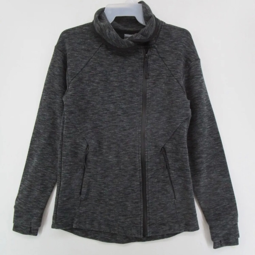 Champion Women's Full Zip Jacket S Mock Neck Charcoal Zippered Pockets Workout